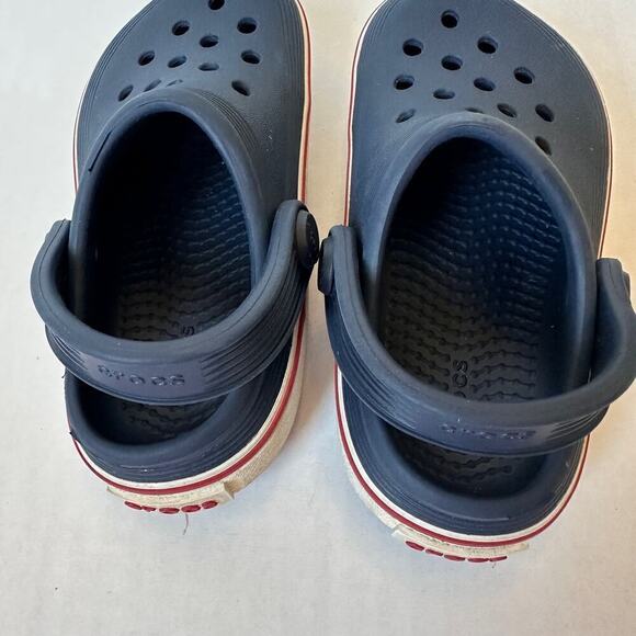 Crocs Navy Blue White Red Off Court Slip On Clog Sandals Size Baby Infant 7 - Picture 8 of 9